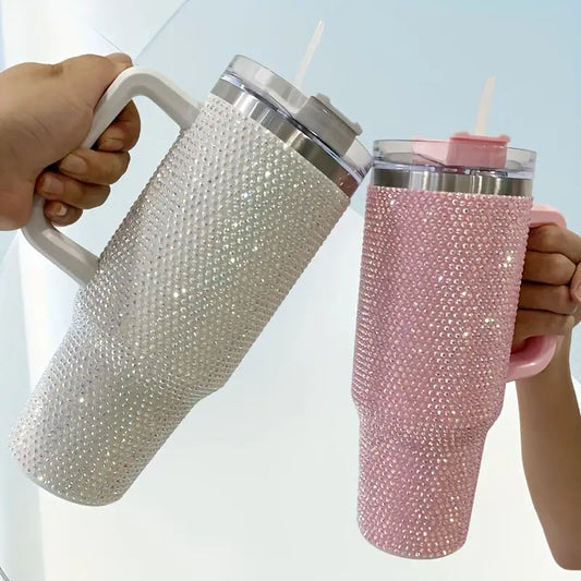 "40 Oz Studded Tumbler Lid & Straw Insulated Stainless Steel"