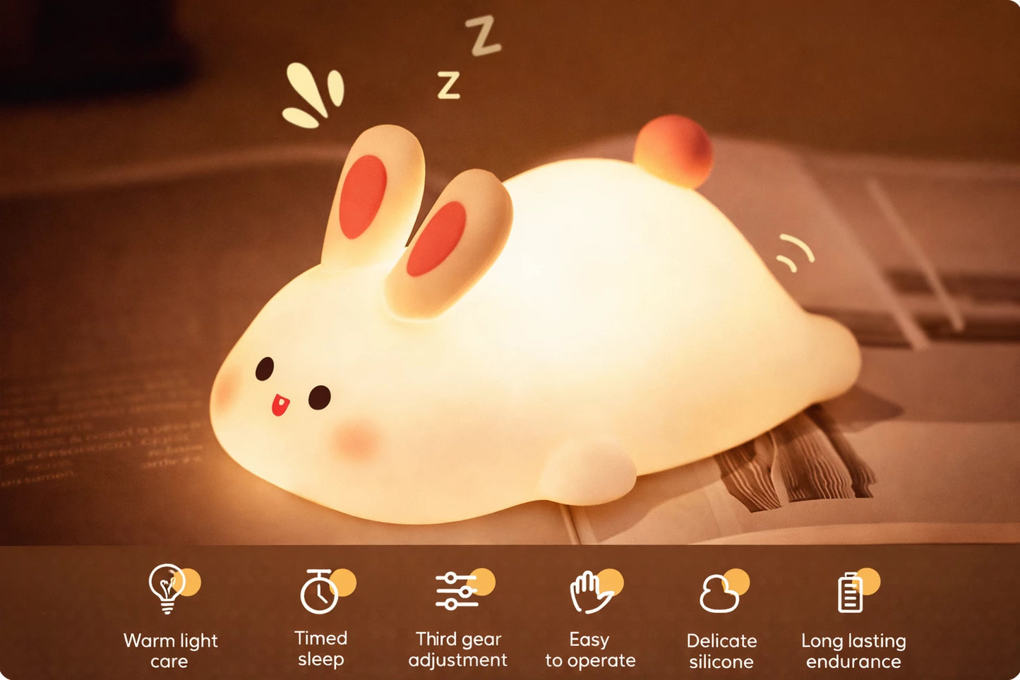 GlowBunny – Soft Silicone Night Light.