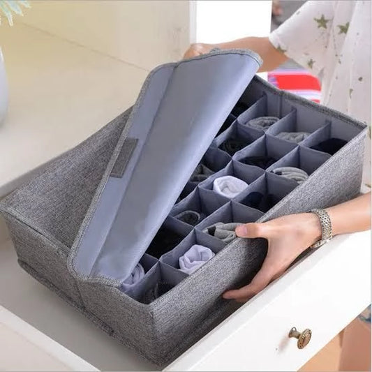 Fabric Drawer Organizer Box with Lid (Multi-Compartment)