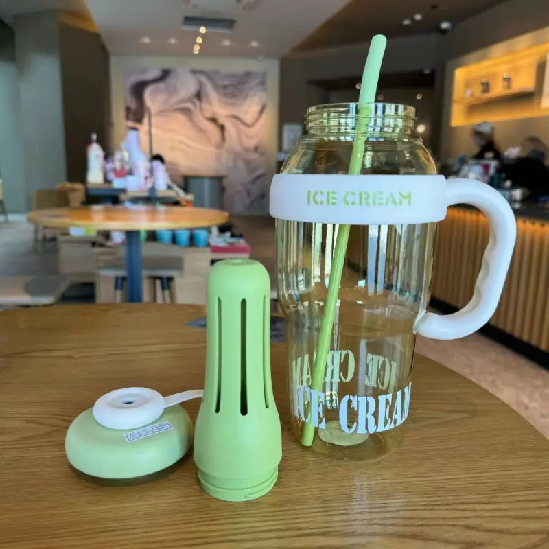 Trendy Oversized Tumbler - 32oz Summer Cup with Straw & Leakproof Lid - Cute Lucky Print Design for Travel, Beach & Outdoor Adventures