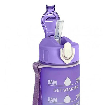 Gradient Motivational Water Bottle Set – 3 Sizes (Large, Medium, Slim) with Time Markers & Leak-Proof Lid